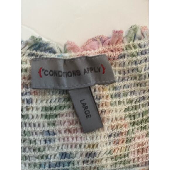 Anthropologie Conditions Apply Women's Smocked Babydoll Tank Size Large - Picture 6 of 8